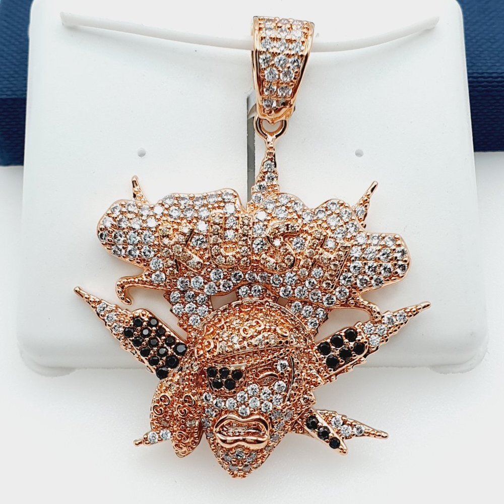 "14K Gold Plated Cubic Zircon Pendant, EVBRS543